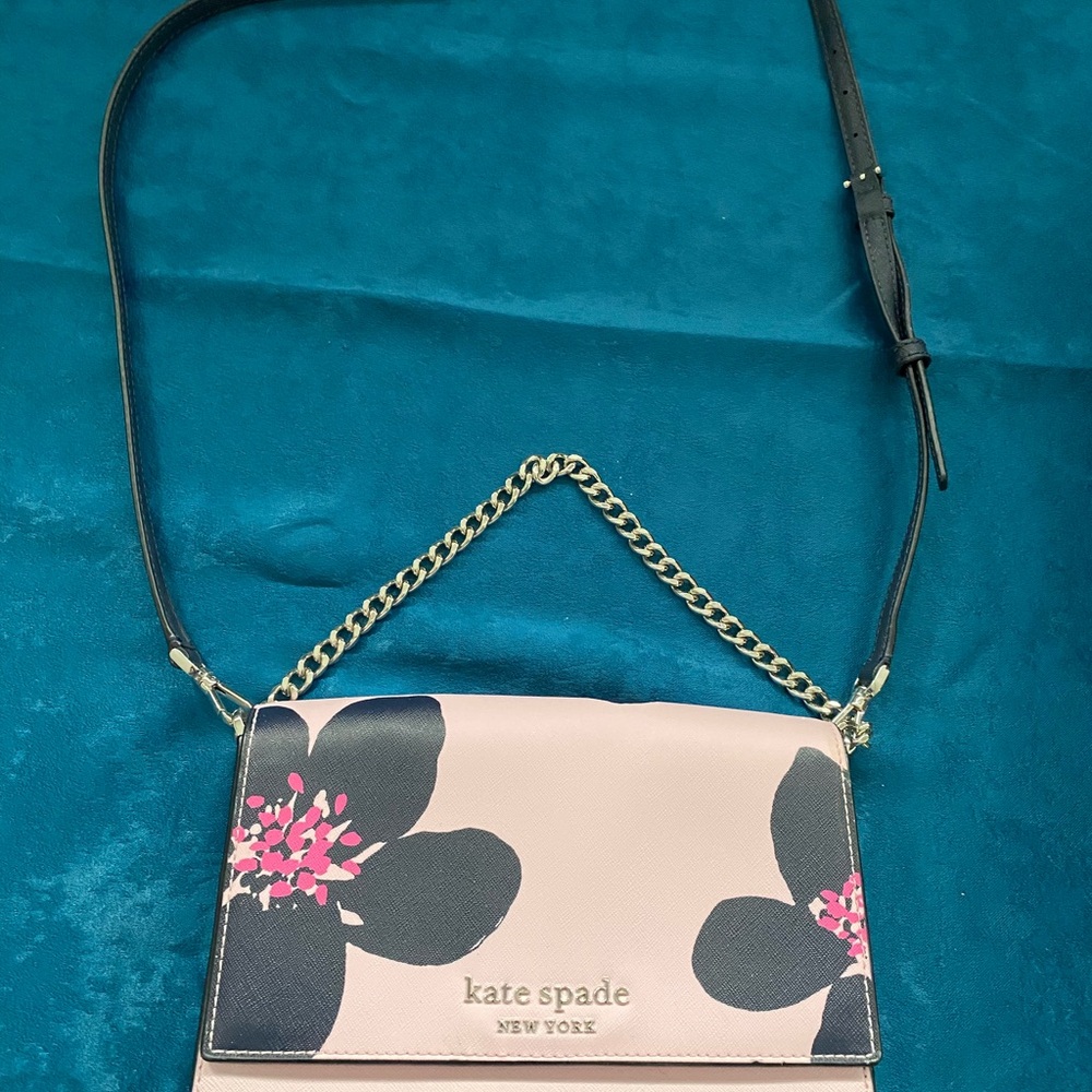 Kate Spade Floral Crossbody Bag in Pink and Black